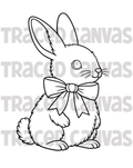 Bow Bunny - Traced Canvas