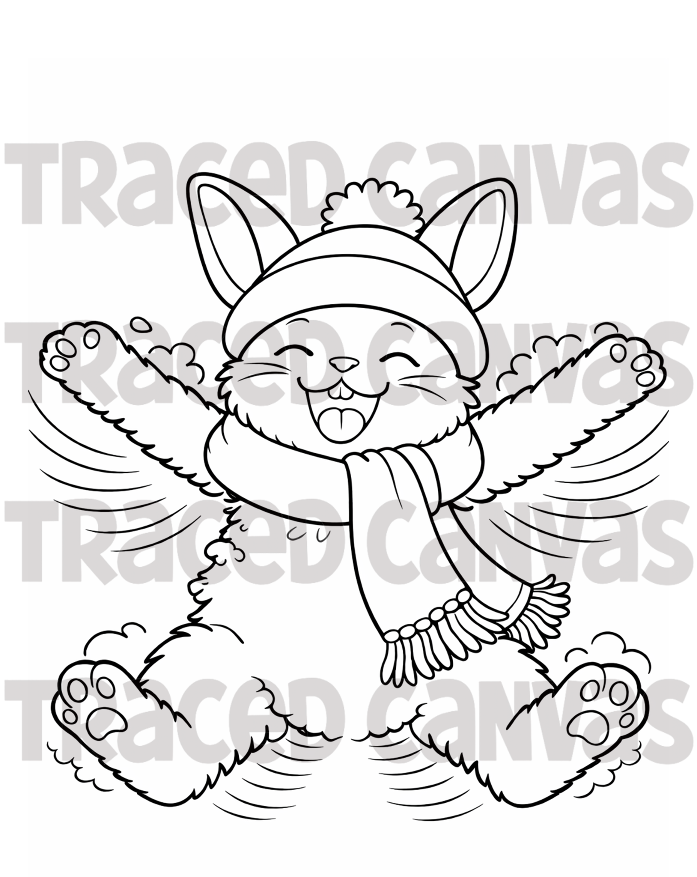 Snow Bunny - Traced Canvas