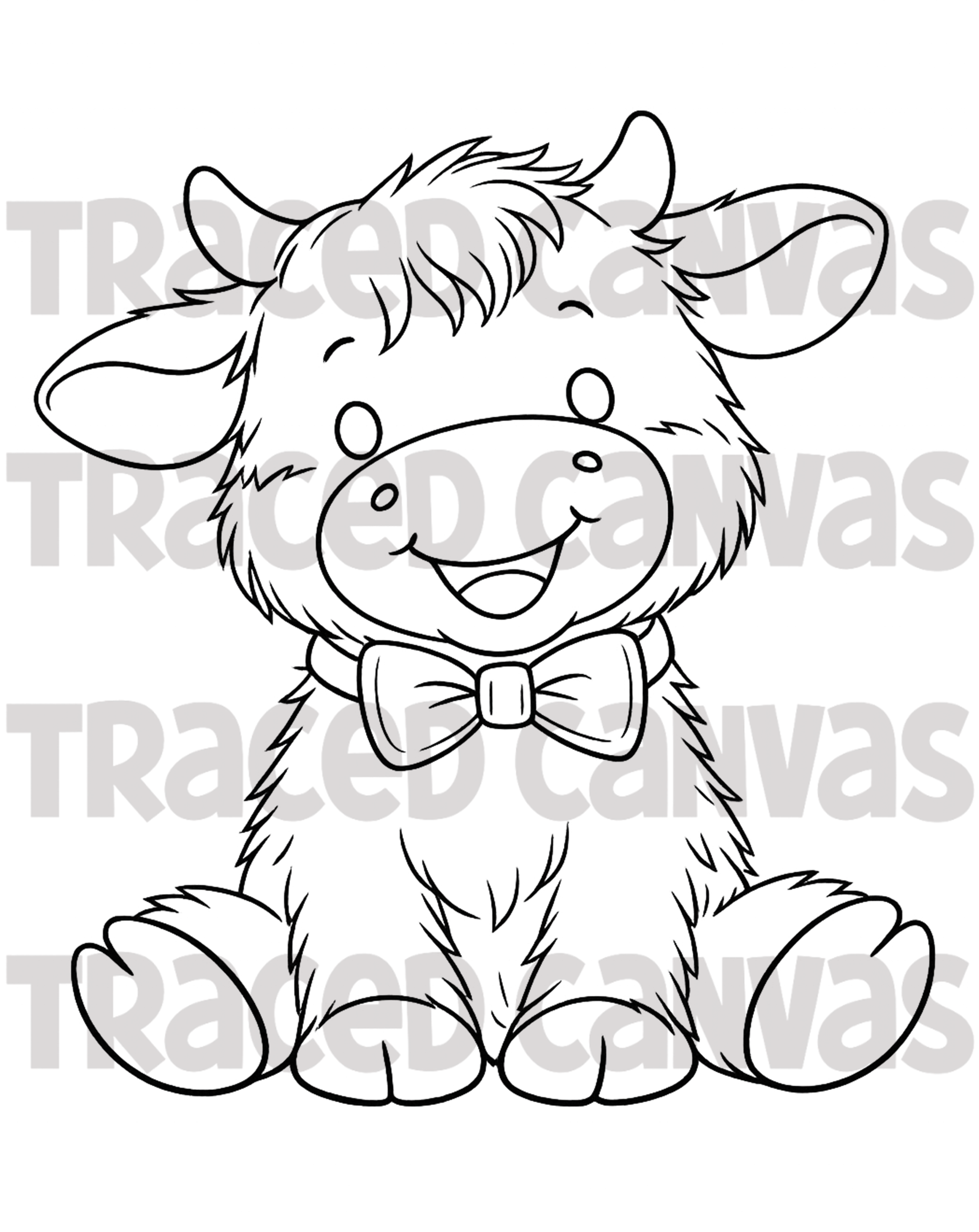 Boy Cow - Traced Canvas