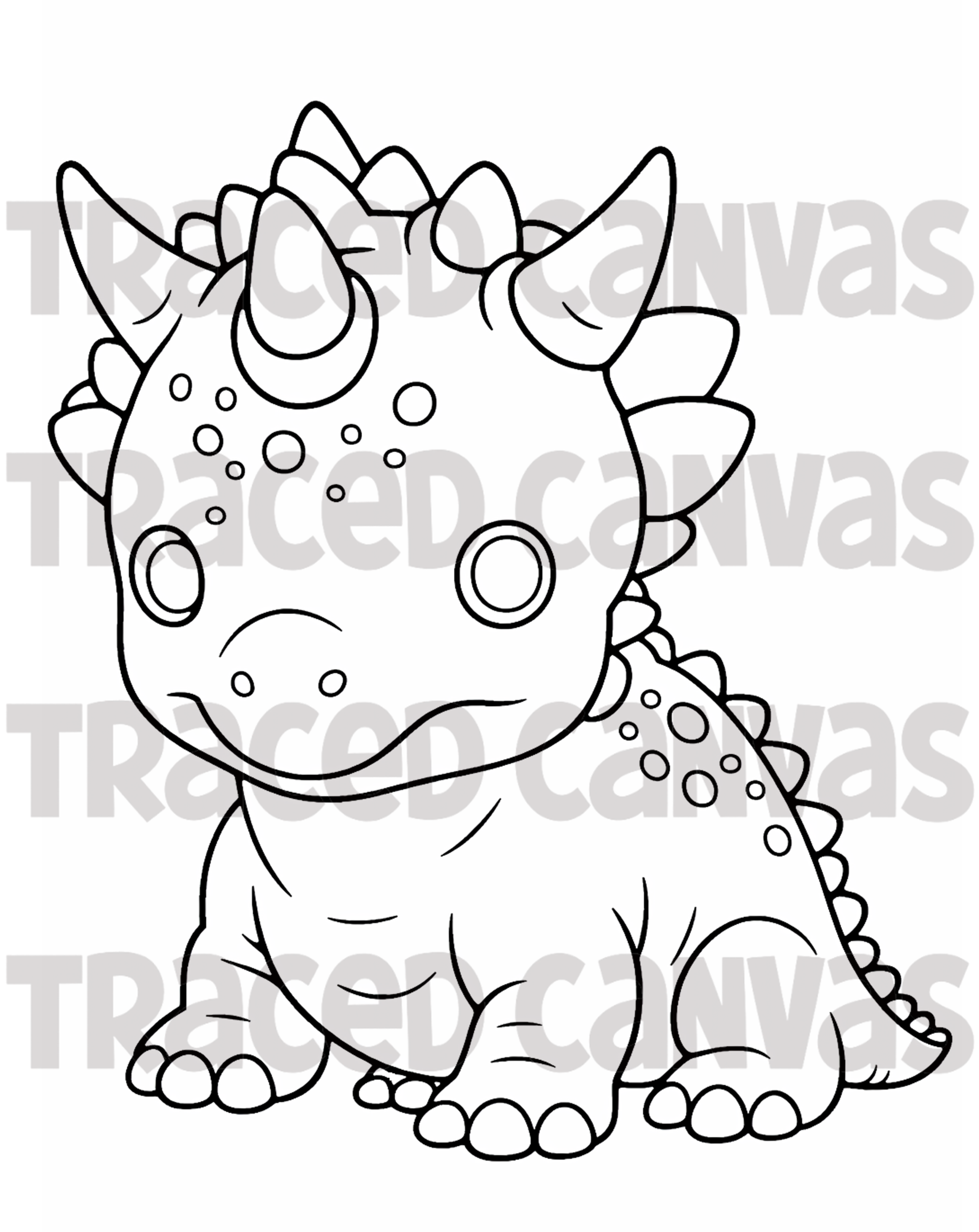 Baby Dragon - Traced Canvas